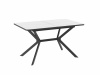 Стол CRYSTAL-140, 85х140/180 (Мрамор светлый - HPL/черный)