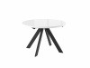 Стол RONDO-120, d120/160 (ст.белый оптивайт/черный)